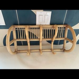 Vintage bamboo rattan hanger rack